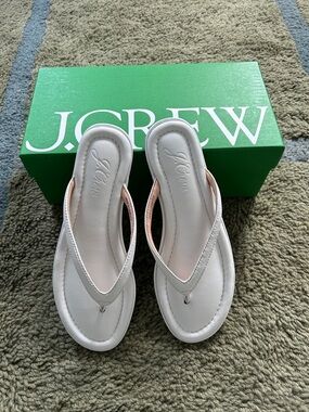 *SOLD* J. Crew White Leather Menorca Flip Flop Sandal
